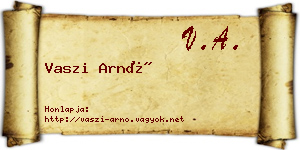 Vaszi Arnó névjegykártya